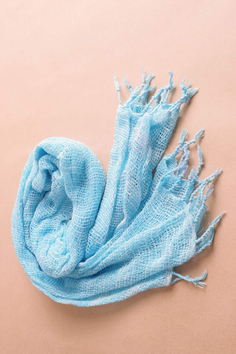 écharpe bleu ciel en coton