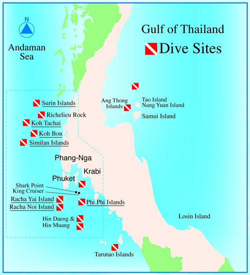 les sites de plongées en Thailande