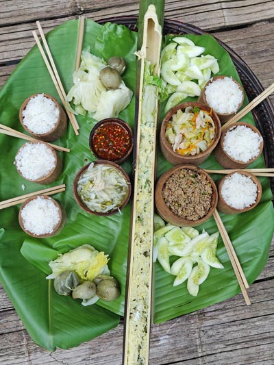 repas d'inspiration akha en thailande