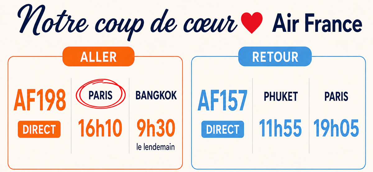 coup de cœur Air France hiver 2026-2027 pour la Thaïlande
