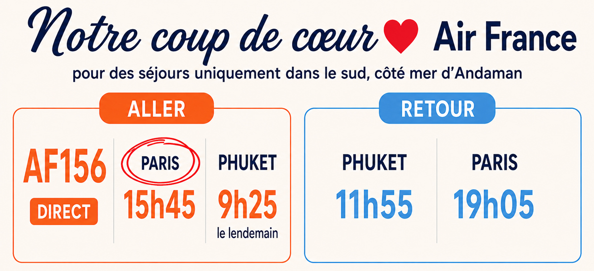 coup de cœur Air France hiver 2026-2027 pour aller-retour sur Phuket